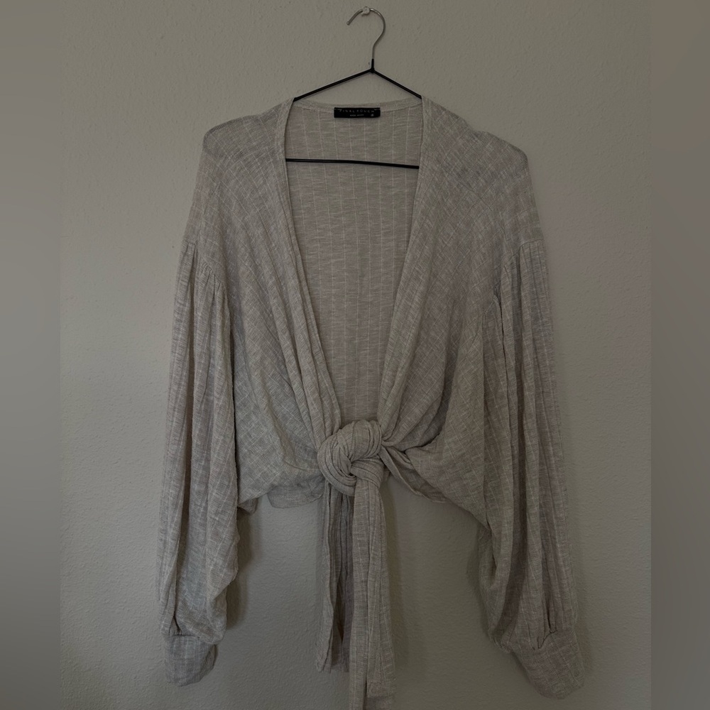 Oversized front tie sweater